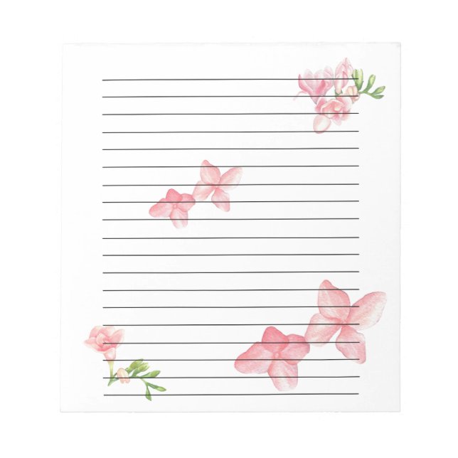 Pink Floral Notepad (Front)