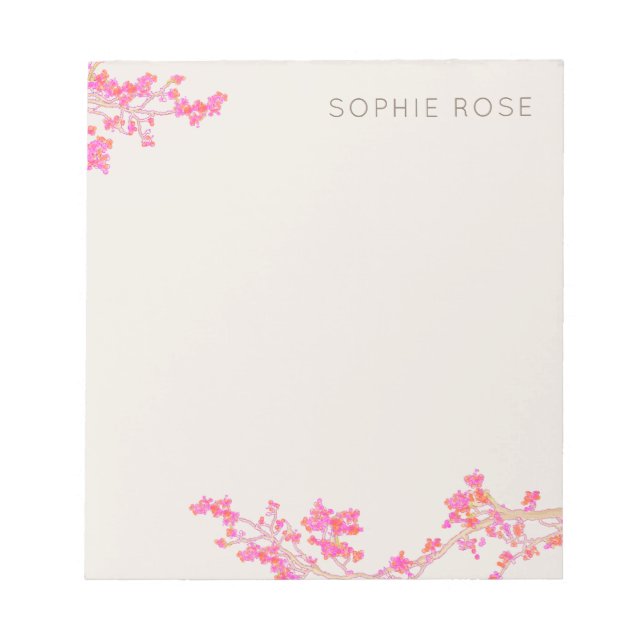 Pink Floral Notepad (Front)