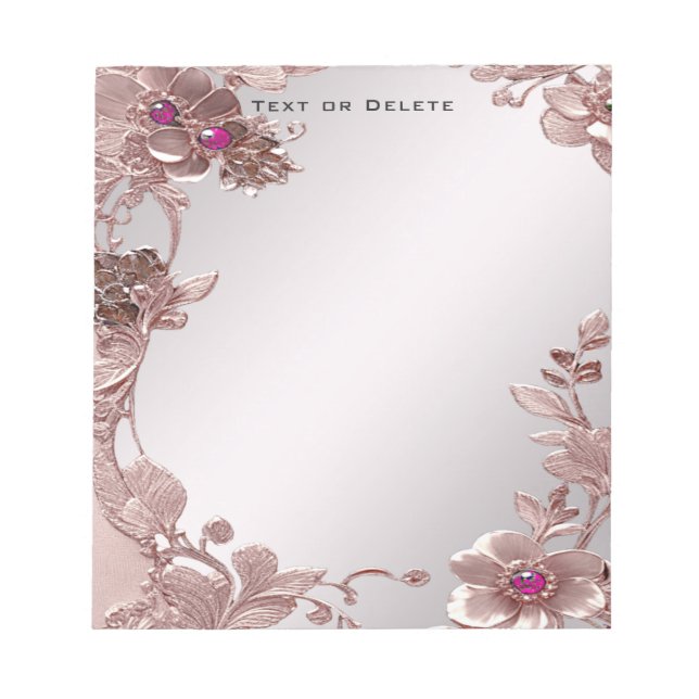 Pink Floral Notepad (Front)