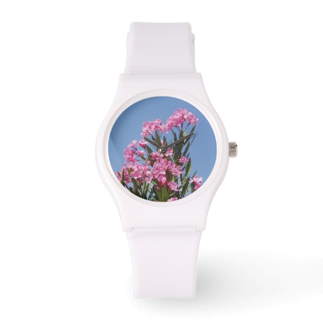 Pink Floral Oleander Watch (Front)