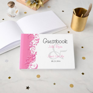Pink Floral Ornate Guestbook