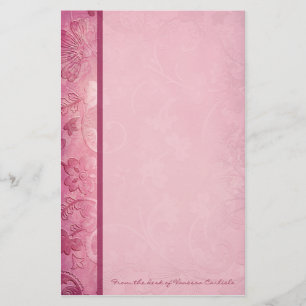 Pink Floral Paisley Personalised Stationery