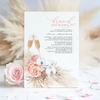 Pink Floral Pampas Grass Brunch and Bubbly