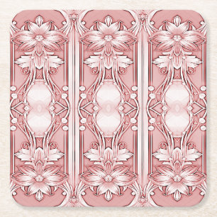 Pink Floral Paper Coaster