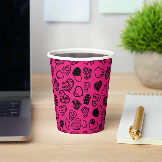 pink floral paper cup (Insitu)