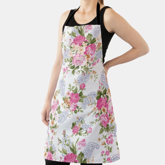 Pink Floral Pattern  Apron (Insitu)
