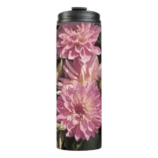 Pink floral pattern art by Renee Lavoie Thermal Tumbler
