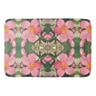 Pink Floral Pattern Bath Mat