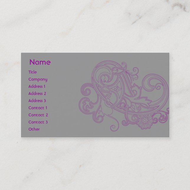 Pink Floral Pattern - Business Card (Front)