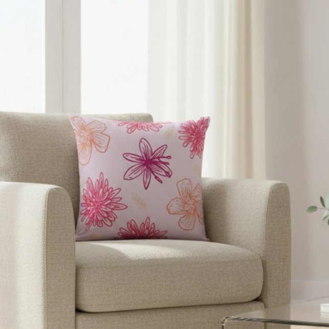 Pink Floral Pattern Cushion (Creator Uploaded)