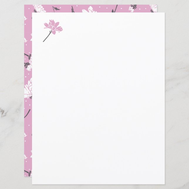 Pink Floral Pattern Design - Elegant Flower Art (Front/Back)