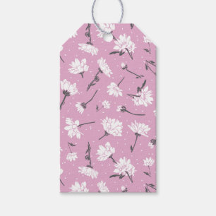 Pink Floral Pattern Design - Elegant Flower Art Gift Tags
