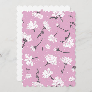 Pink Floral Pattern Design - Elegant Flower Art Holiday Card