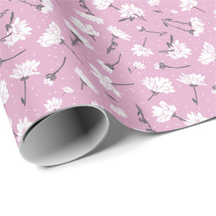 Pink Floral Pattern Design - Elegant Flower Art Wrapping Paper
