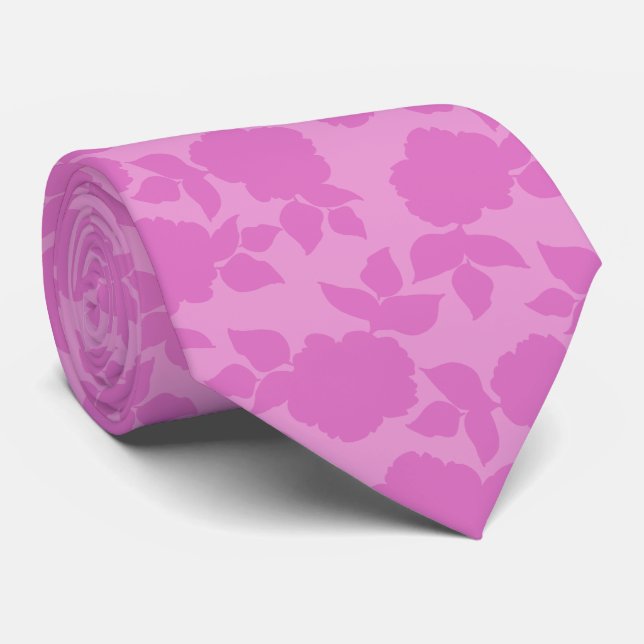  Pink Floral pattern Groom Gift   Tie (Rolled)