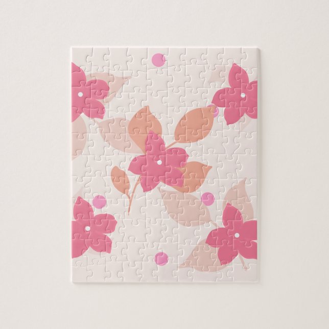 Pink Floral Pattern Jigsaw Puzzle (Vertical)