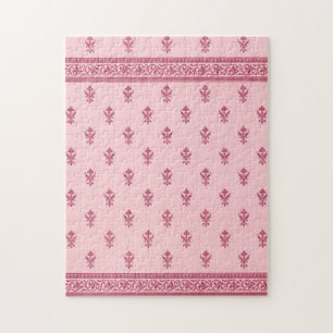 Pink Floral Pattern Jigsaw Puzzle