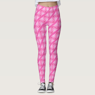 Pink floral pattern leggings