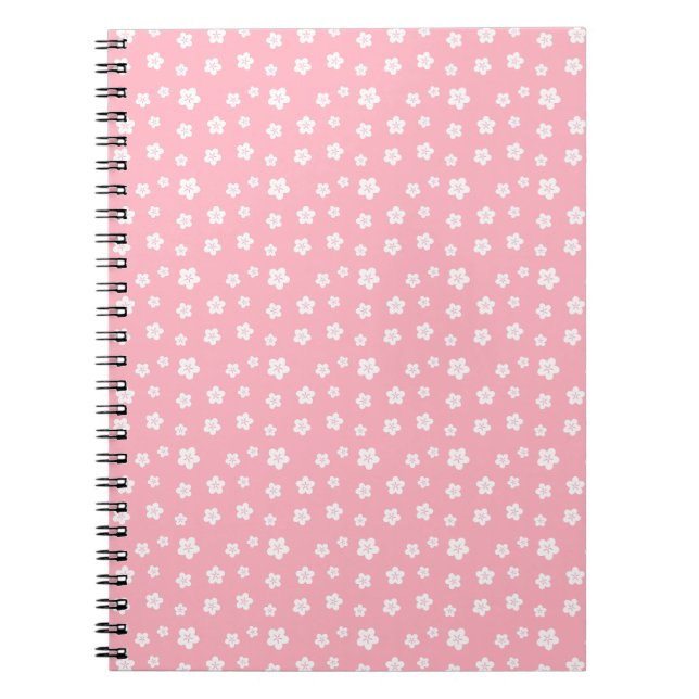 Pink Floral Pattern Notebook (Front)