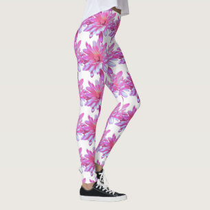 Pink floral pattern Pink Daisies Leggings