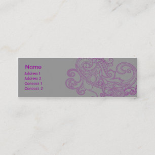 Pink Floral Pattern - Skinny Mini Business Card