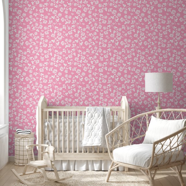 Pink Floral Pattern Wallpaper (Kids)