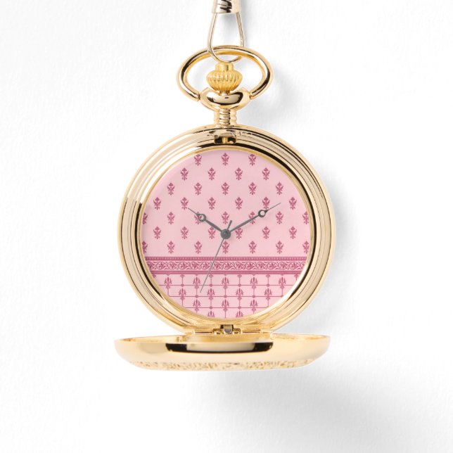 Pink Floral Pattern Watch (Front)