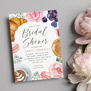 Pink Floral Peony Bridal Shower Brunch Invitation