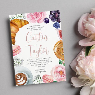 Pink Floral Peony Bridal Shower Brunch Invitation