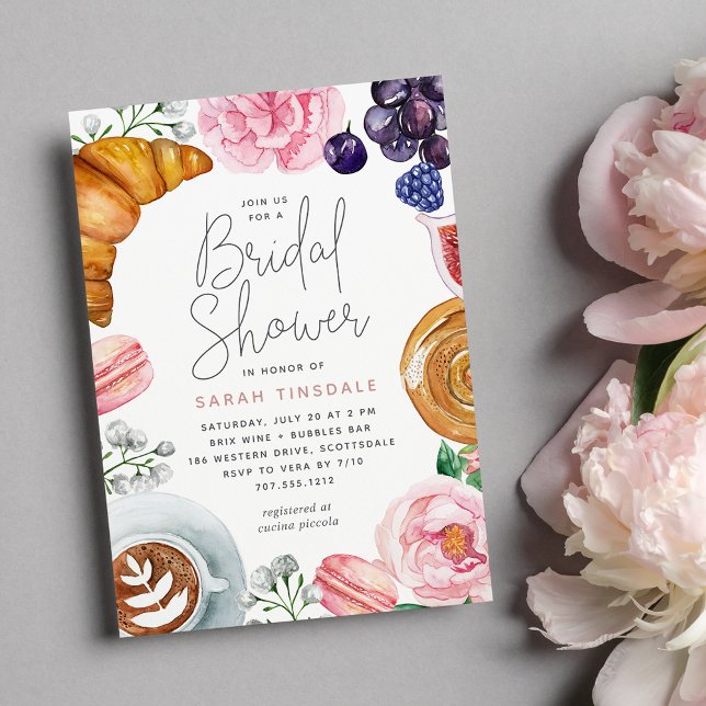 Pink Floral Peony Bridal Shower Brunch Invitation (Creator Uploaded)
