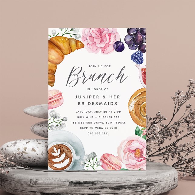 Pink Floral Peony Bridesmaids Brunch Invitation (Creator Uploaded)