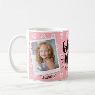 Pink Floral Personalised Grandma Photo Mug