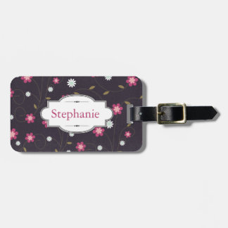 Pink Floral Personalised  Luggage Tag