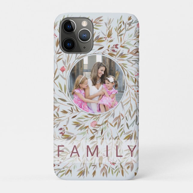 Pink Floral Personalised Photo Family Case-Mate iPhone Case (Back)