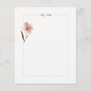 Pink Floral Personalised Stationery Note Card