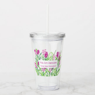 Pink Floral Personalised "You Are Awesome" Tumbler