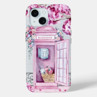 Pink Floral Phone Booth Personalised 