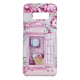 Pink Floral Phone Booth Personalised  Case-Mate Samsung Galaxy S8 Case