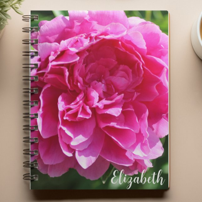 Pink Floral Photography Elegant Peony Custom Notebook (Creator Uploaded)