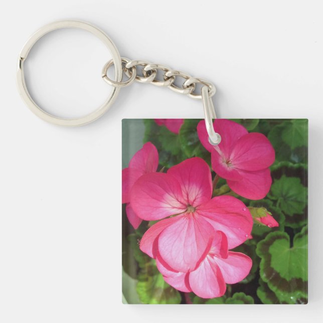 Pink Floral Photography  Key Ring (Front)