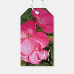 Pink Floral Photography Monogram Gift Tags