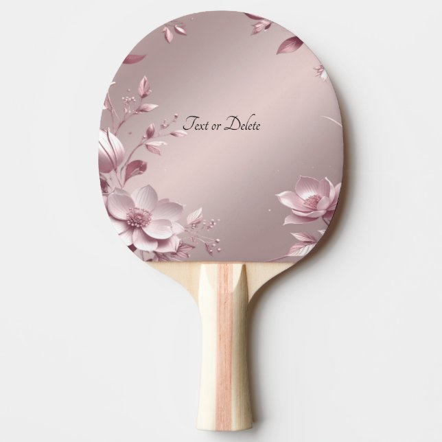 Pink Floral Ping Pong Paddle (Front)