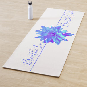 Pink floral Pink Daisy  - breathe in . breathe out Yoga Mat