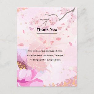 pink floral postcard