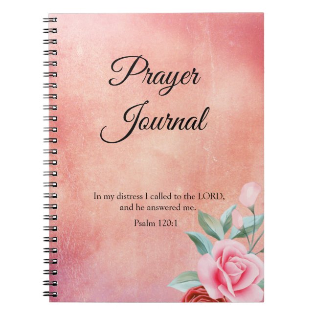 Pink Floral Prayer Journal with Scripture (Front)