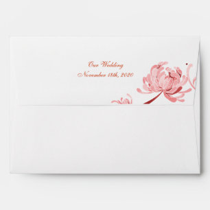 Pink Floral Pre Addressed Wedding Envelopes