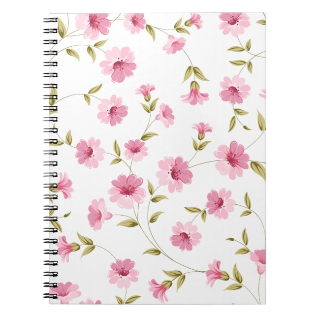 Pink Floral Print Notebook (Front)