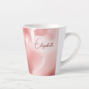 Pink Floral Print Small Latte Mug