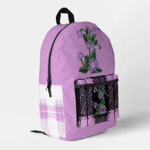 Pink Floral  Printed Backpack