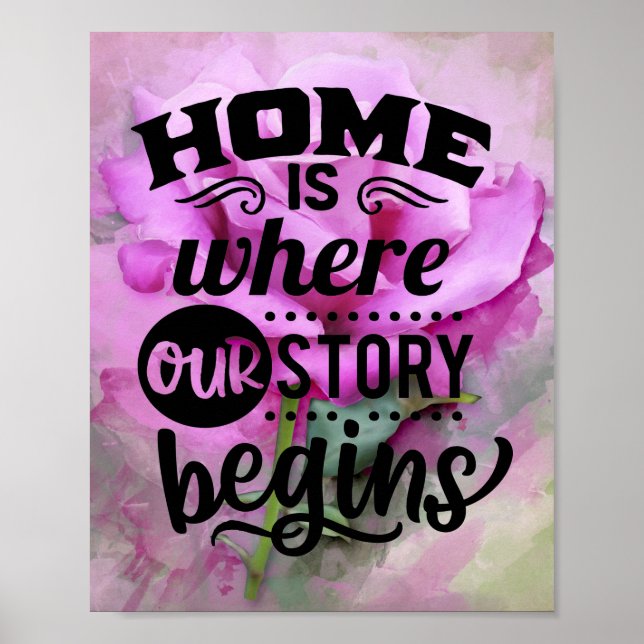 Pink Floral Quote Poster (Front)